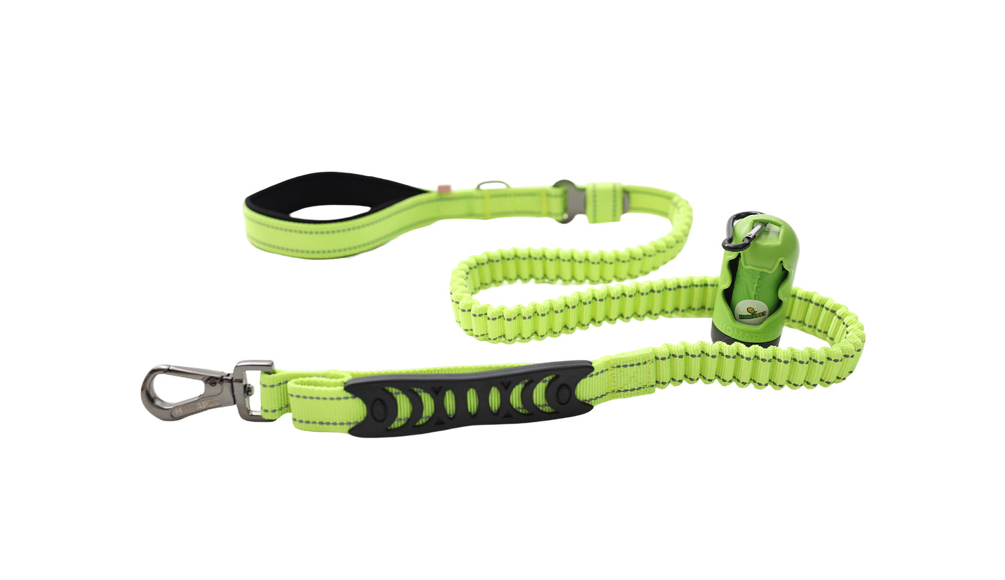 FS Green Polyester Full Bungee Dog Leash