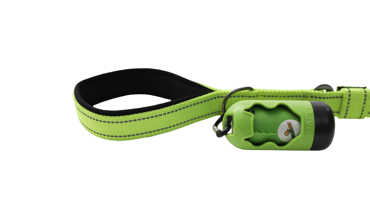 FS Green Polyester Full Bungee Dog Leash