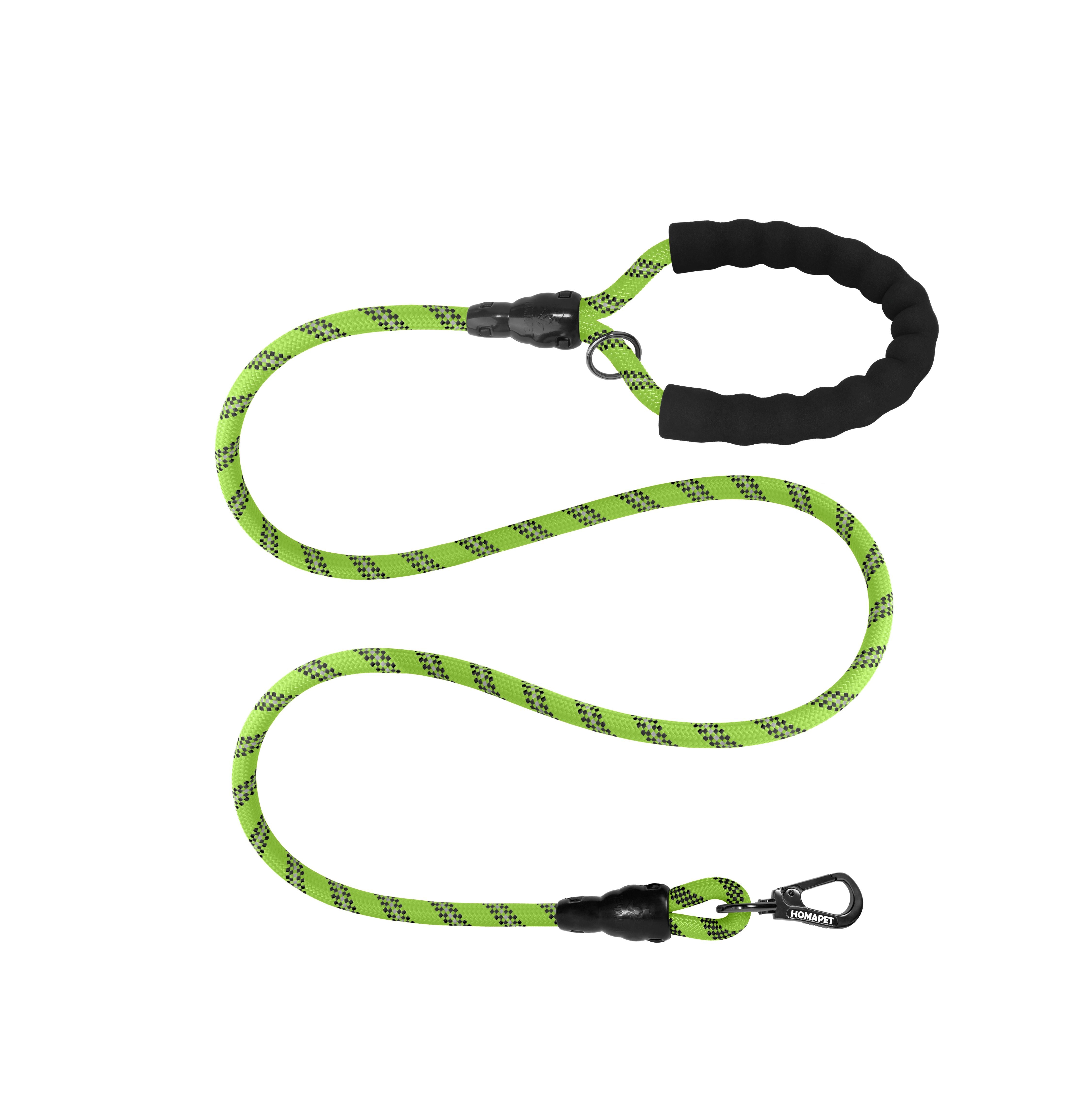 FS Green - Black Braided Polyester Reflective Dog Rope