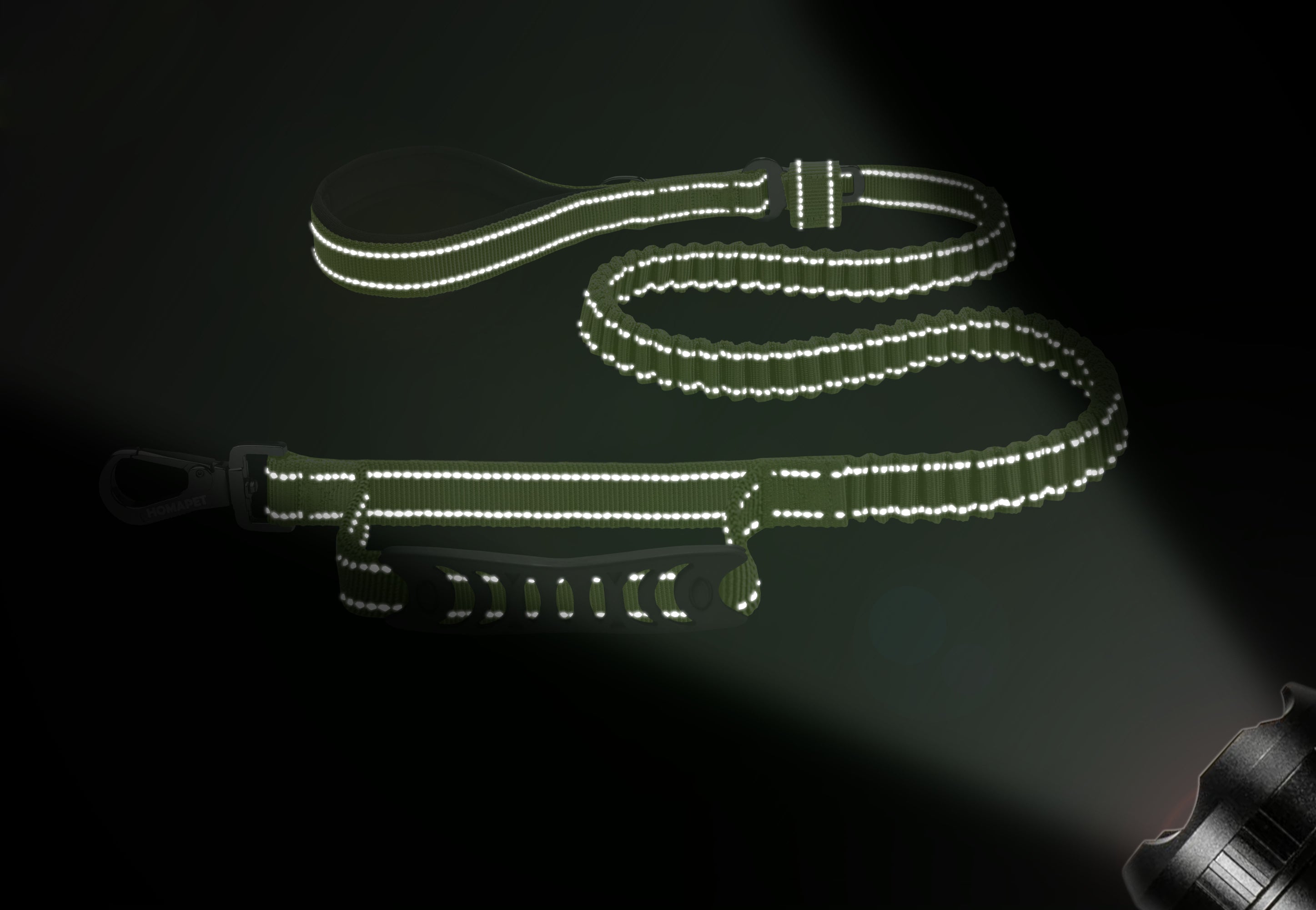 FS Green Polyester Full Bungee Dog Leash