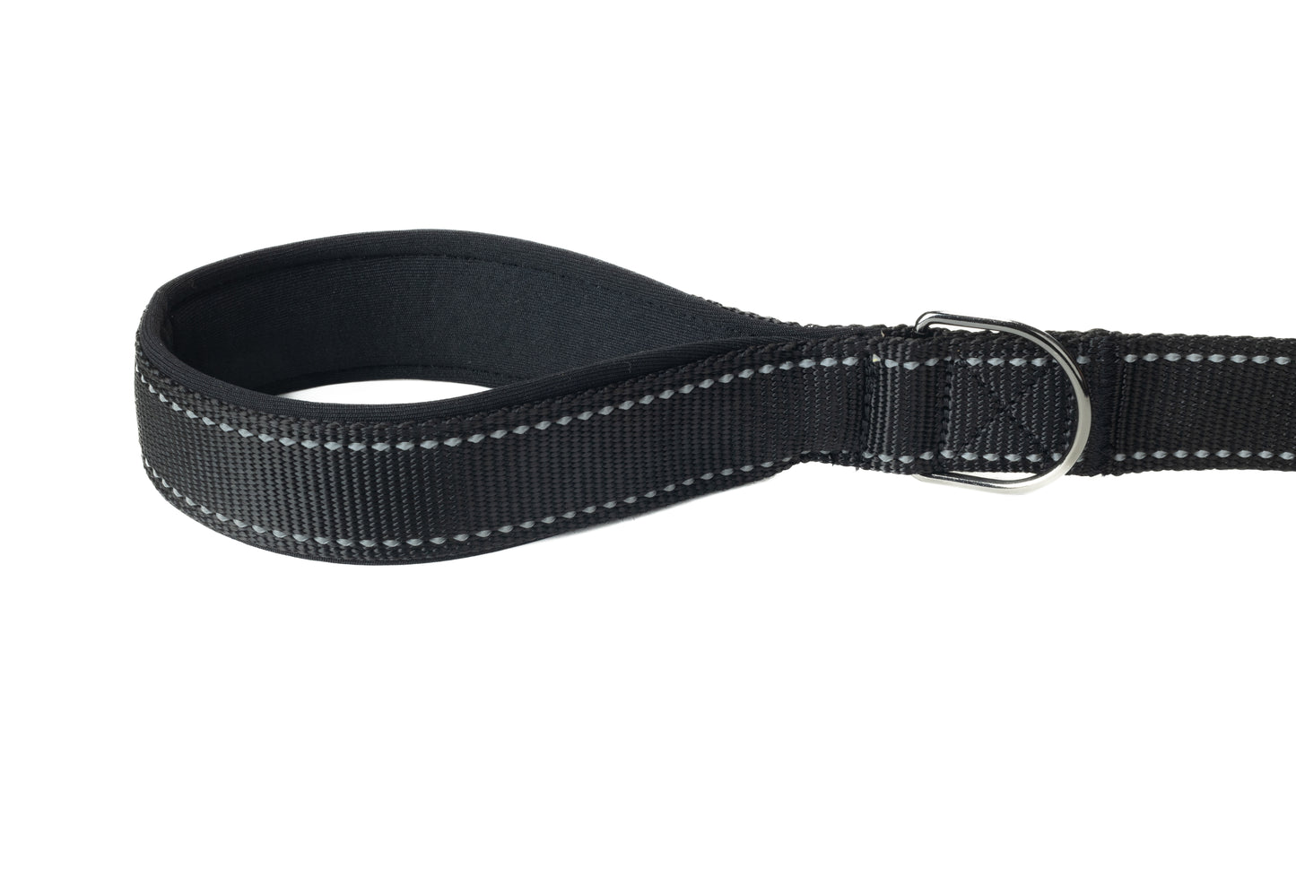 Black Flat Nylon Dog Leash