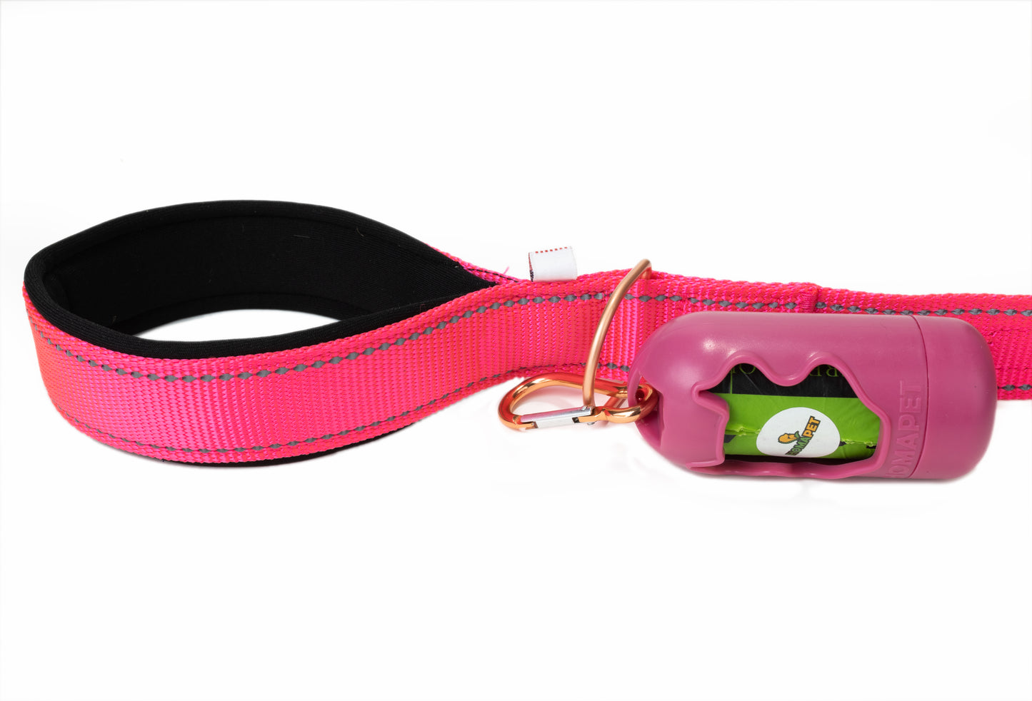 Pink Flat Nylon Dog Leash