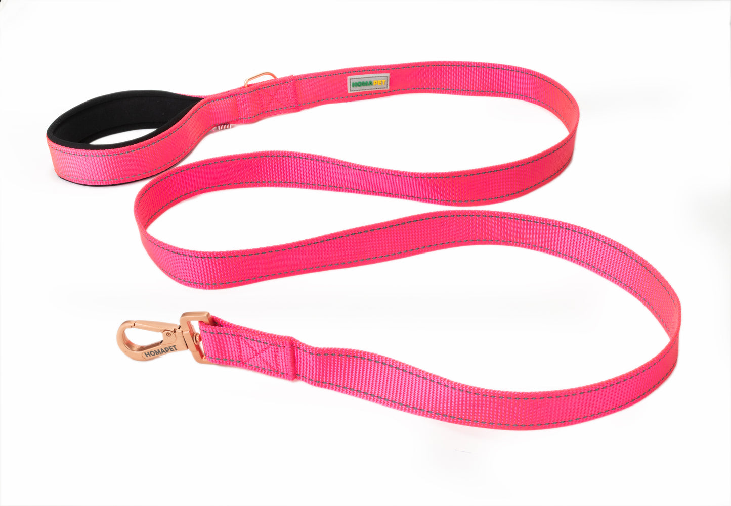 Pink Flat Nylon Dog Leash