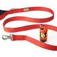 Red Flat Nylon Dog Leash