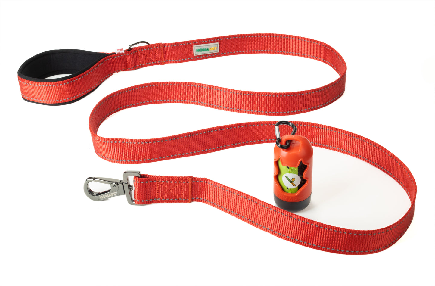 Red Flat Nylon Dog Leash