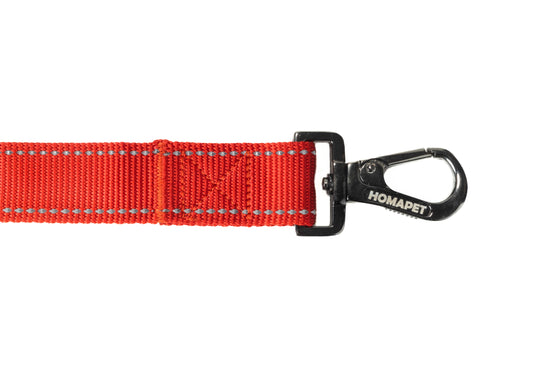 Red Flat Nylon Dog Leash