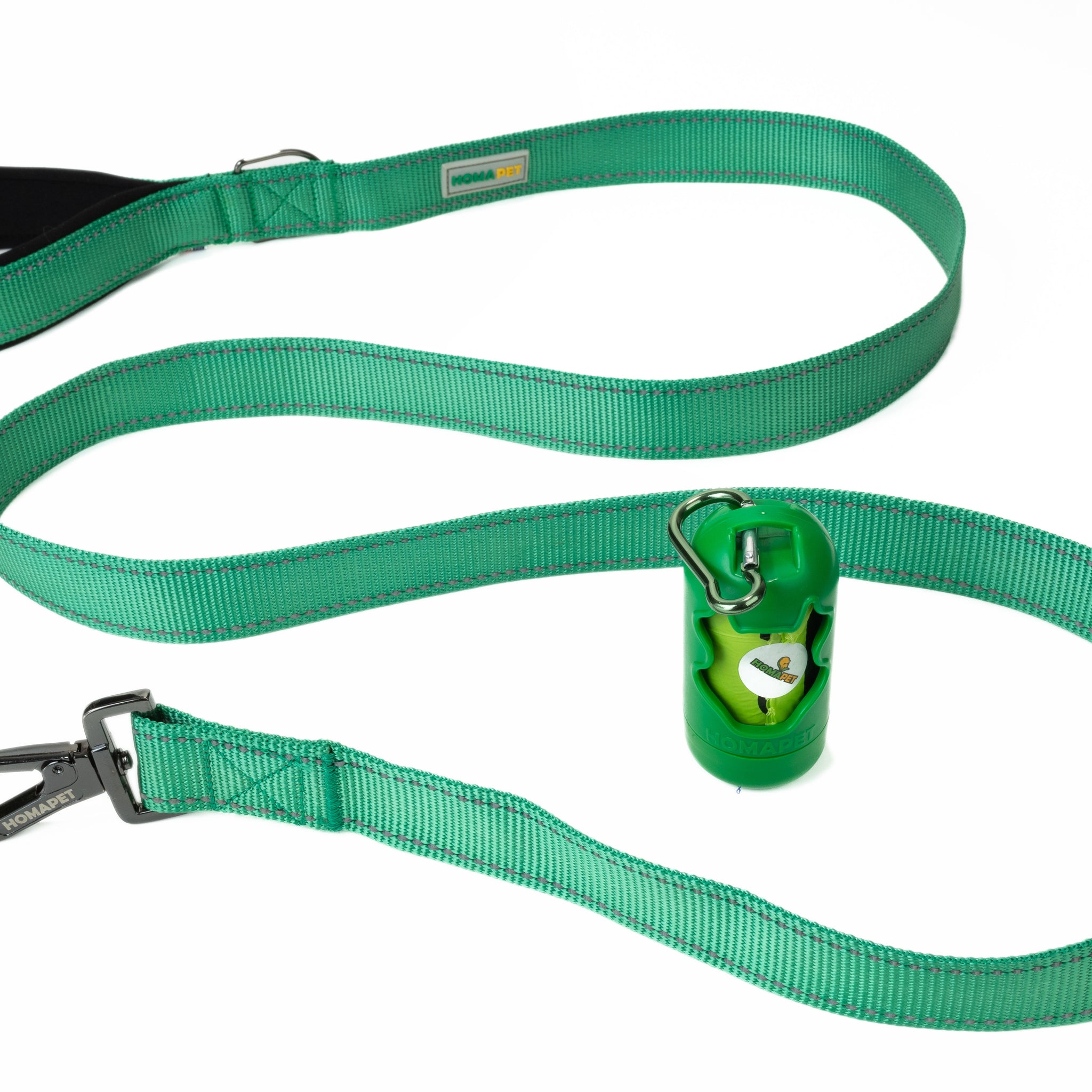 Poly Green Flat Nylon Dog Leash
