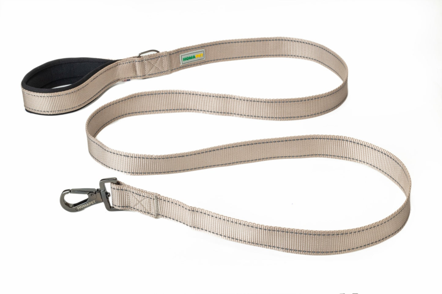 Ivory Flat Nylon Dog Leash