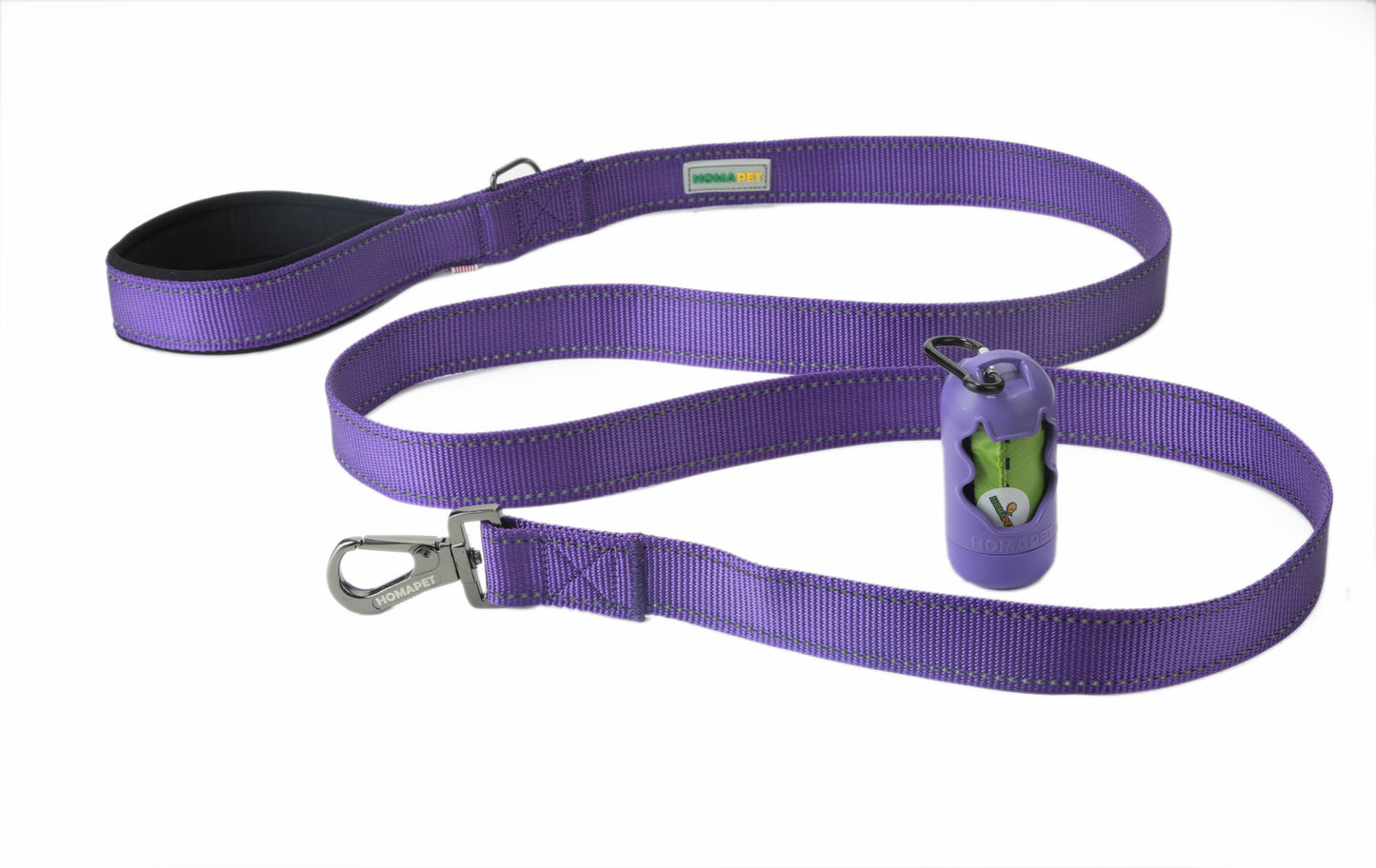 Violet Flat Nylon Dog Leash