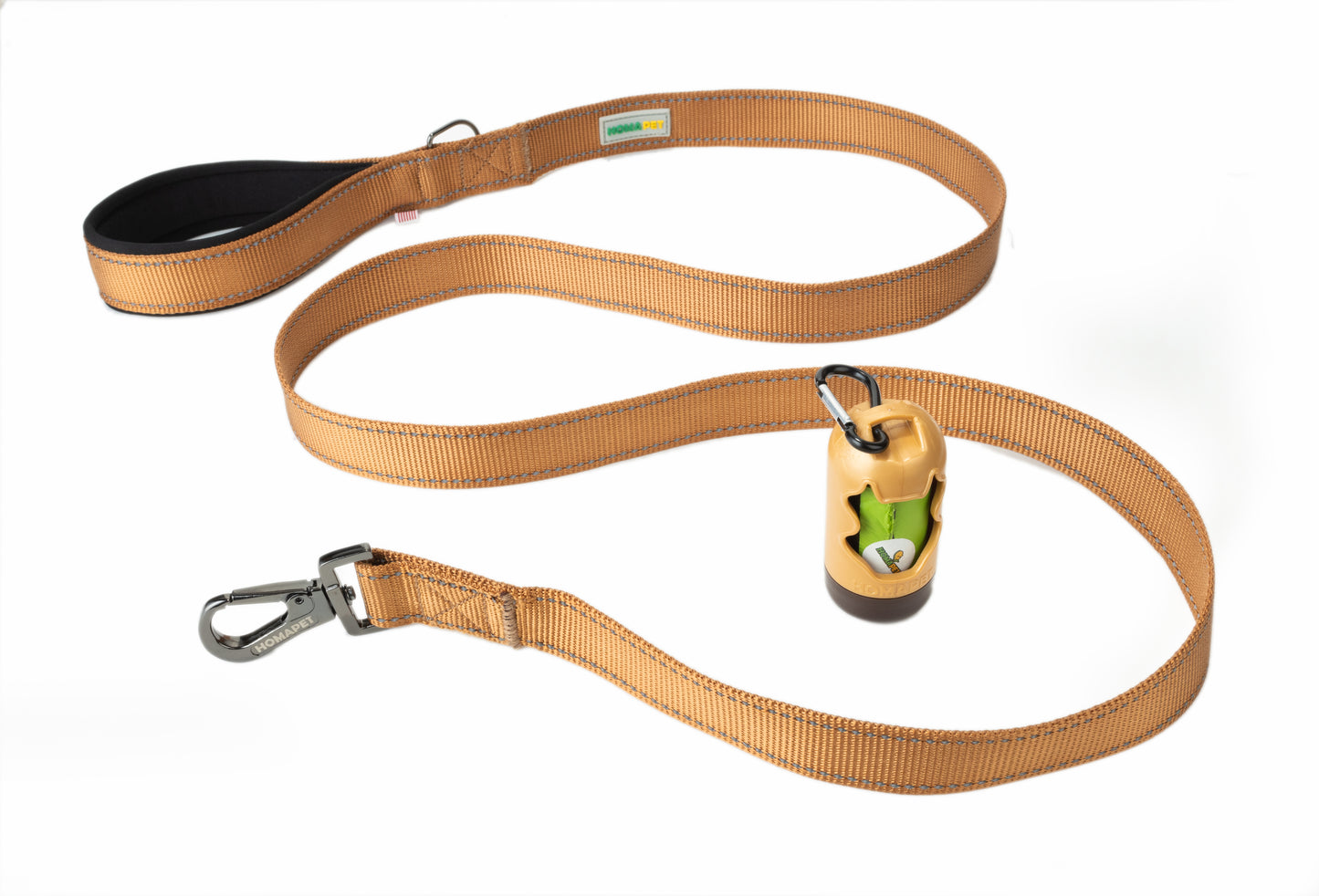 Copper Brown Flat Nylon Dog Leash