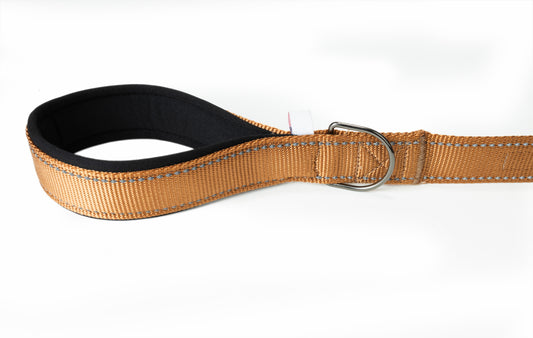 Copper Brown Flat Nylon Dog Leash