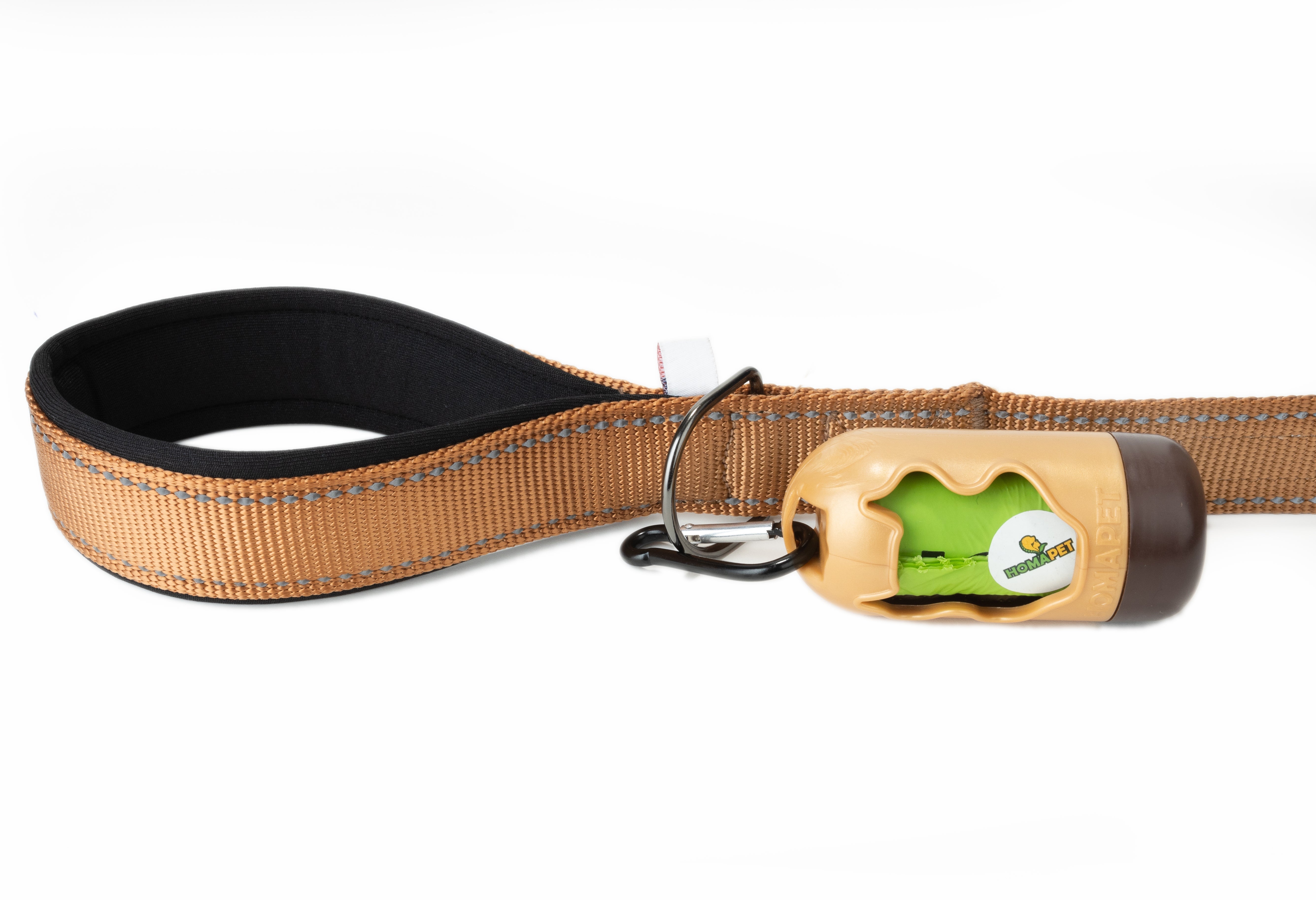 Copper Brown Flat Nylon Dog Leash