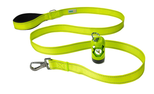 FS Green Flat Nylon Dog Leash