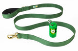 Olive Green Flat Nylon Dog Leash