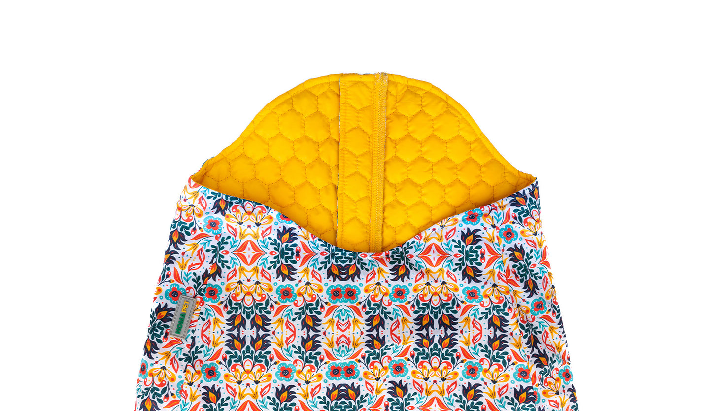 Floral Dog Quilted Jacket - Printed