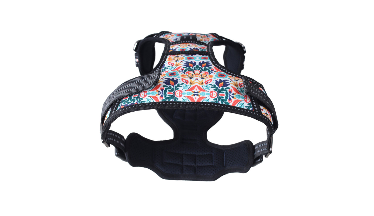 Floral No Pull Dog Harness Printed