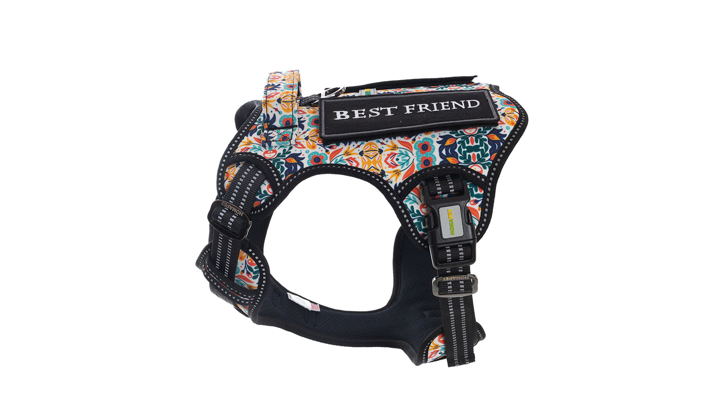 Floral Tactical Dog Harness Printed