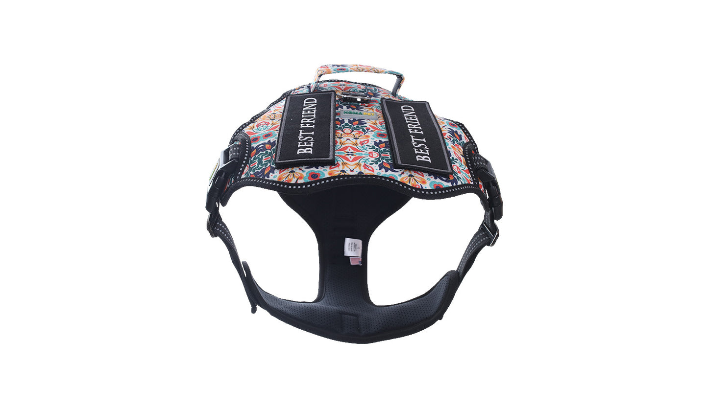 Floral Tactical Dog Harness Printed