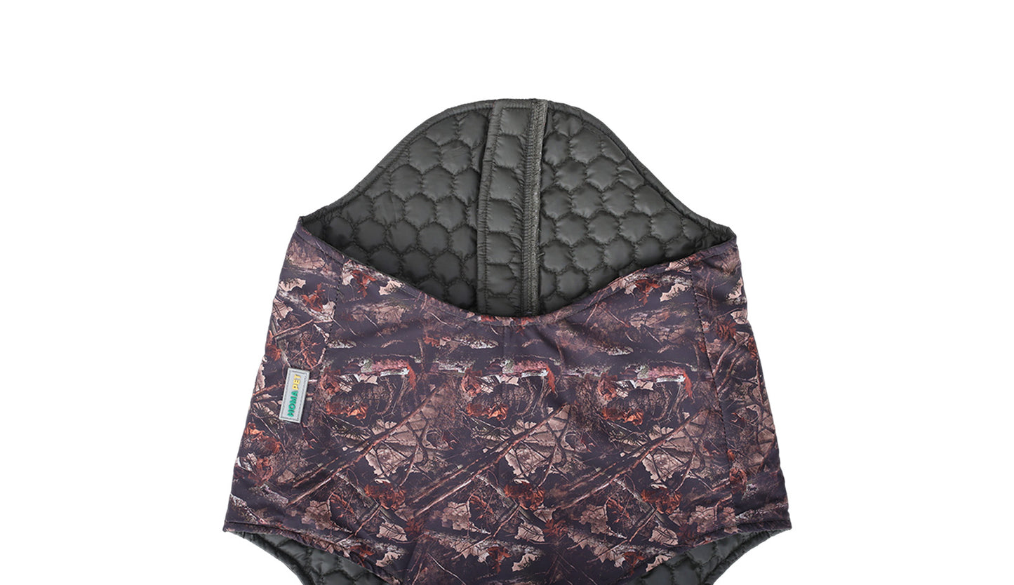 Forest Camo Dog Quilted Jacket - Printed