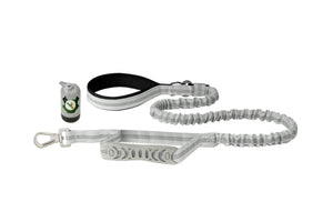 Light Grey Nylon Full Bungee Dog Leash