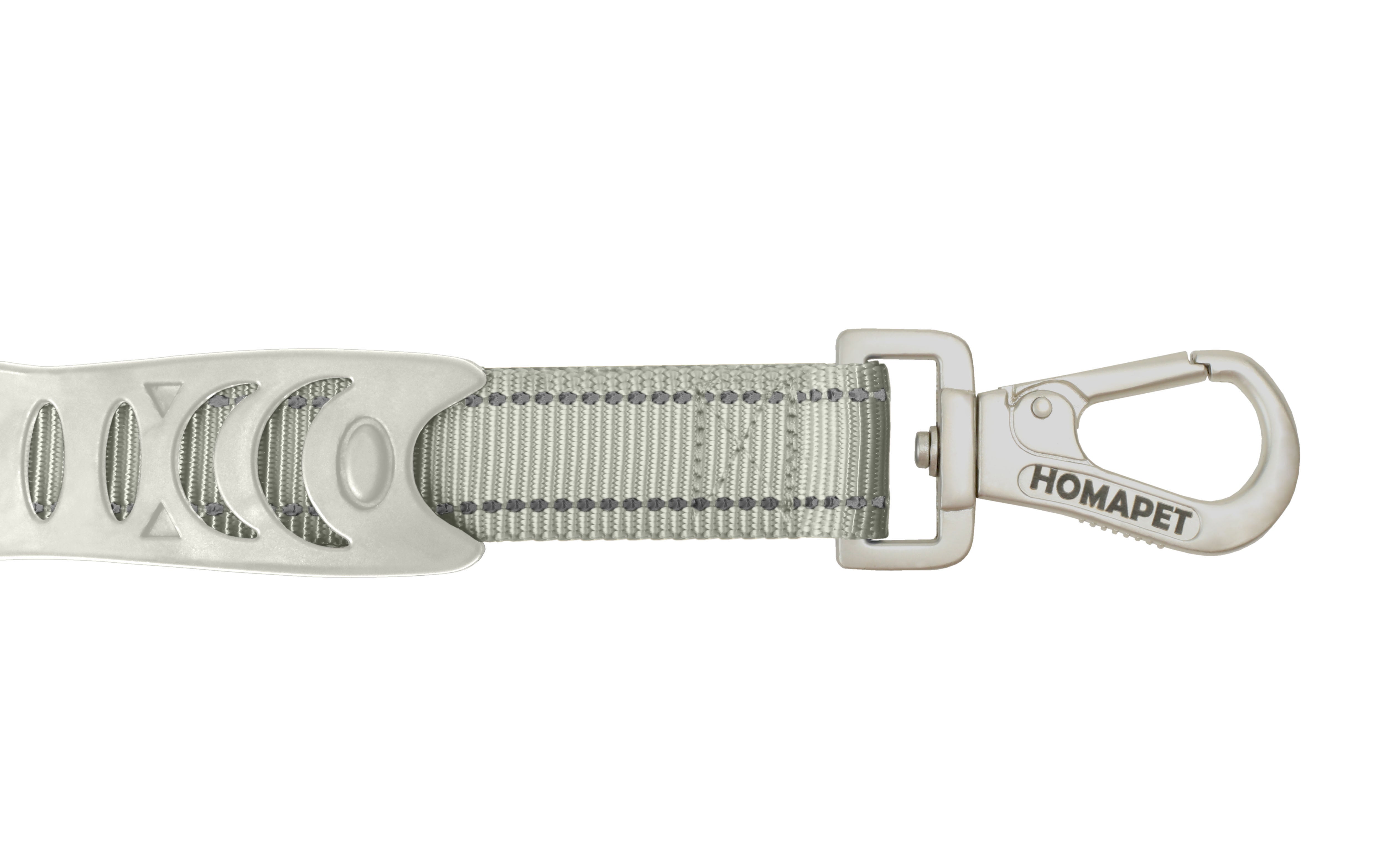 Light Grey Nylon Adjustable Bungee Dog Leash