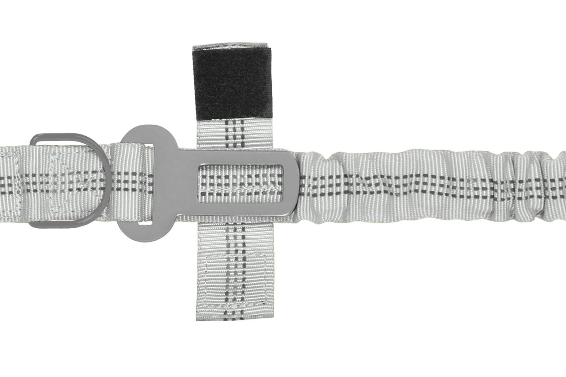 Light Grey Nylon Full Bungee Dog Leash