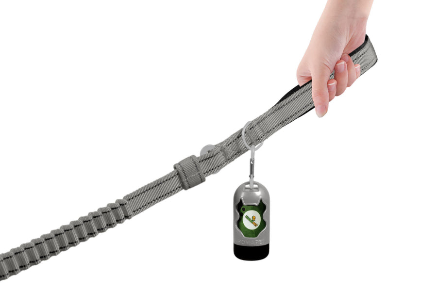 Light Grey Polyester Full Bungee Dog Leash