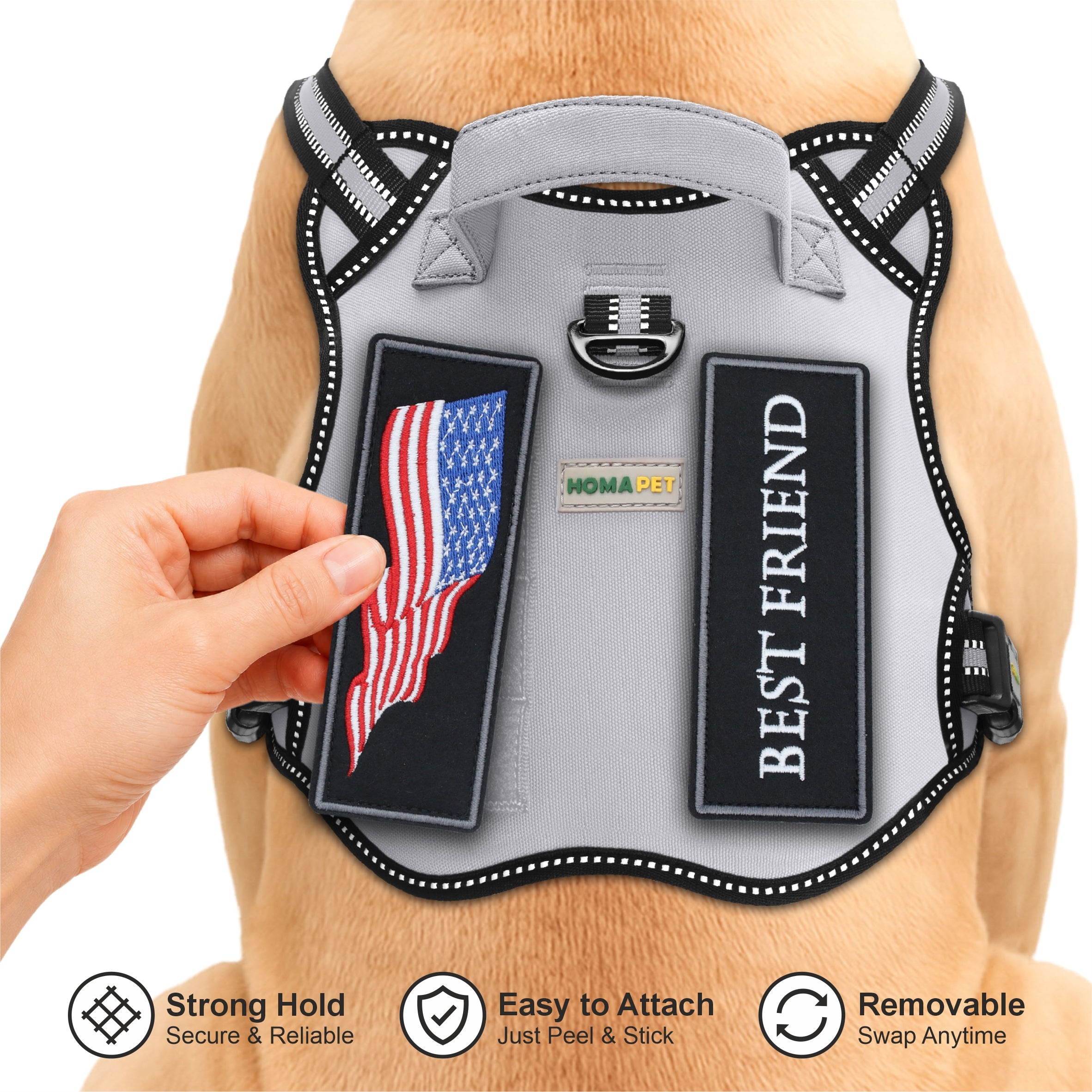 Light Grey Tactical Dog Harness