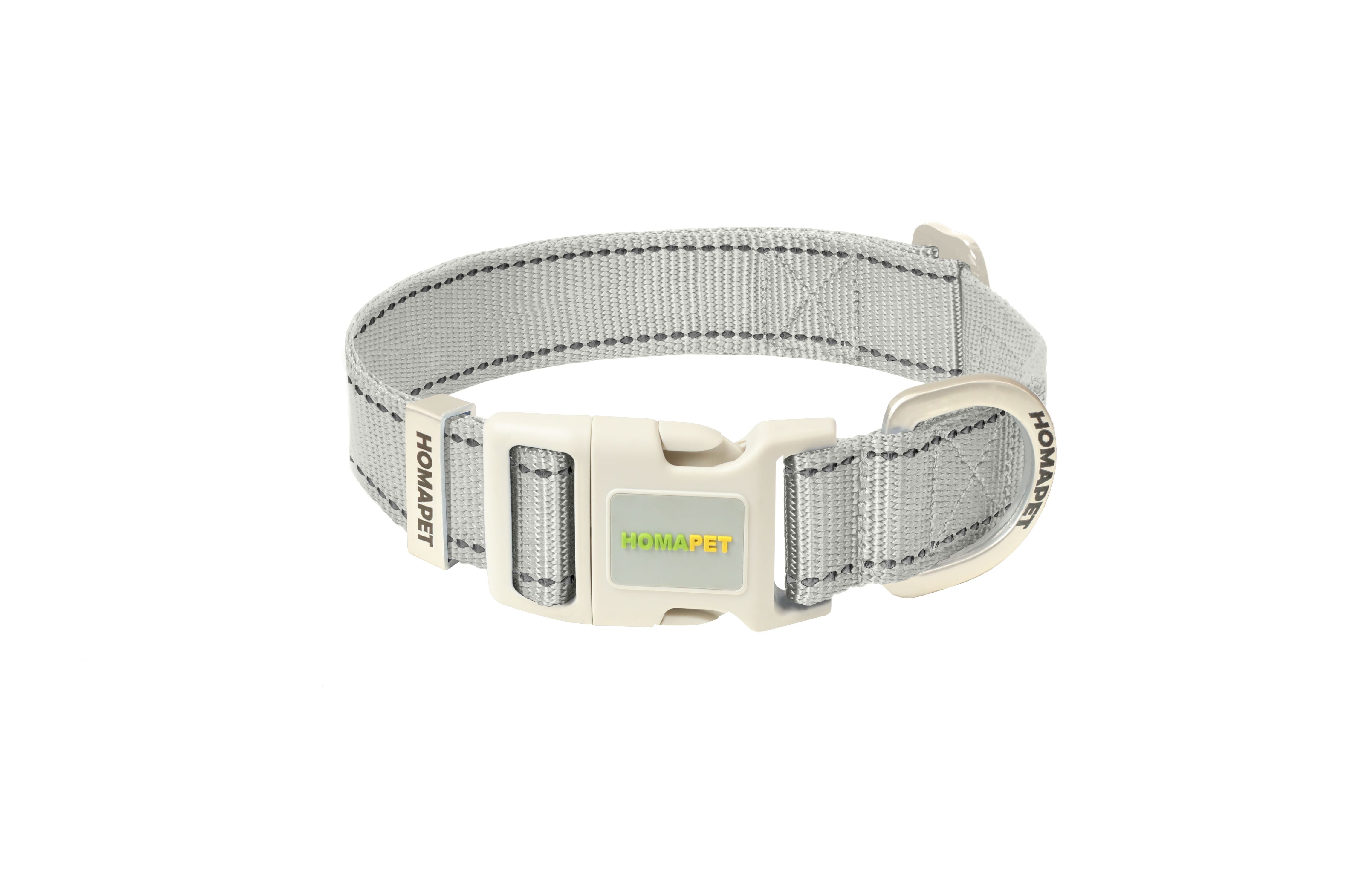 Light Grey Nylon Dog Collar