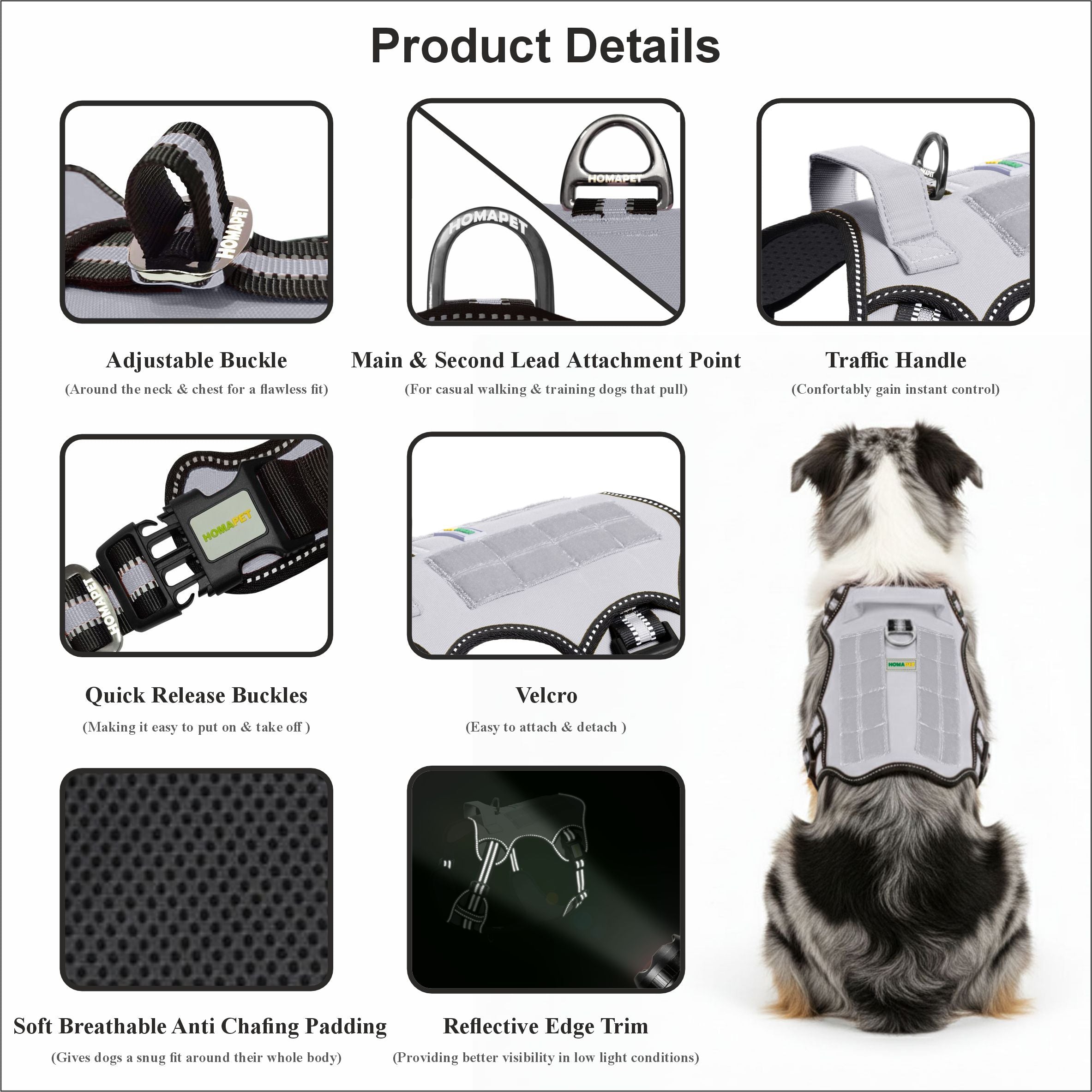 Light Grey Tactical Dog Harness