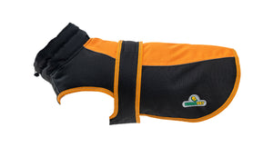 Orange Black Himalaya Dog Coat with 200 GSM Padding - Flat