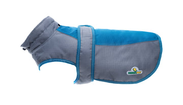 Poly Green Dark Grey Himalaya Dog Coat with 200 GSM Padding - Flat