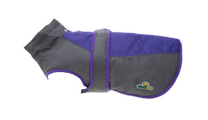 Violet Dark Grey Himalaya Dog Coat with 200 GSM Padding - Flat