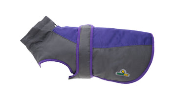 Violet Dark Grey Himalaya Dog Coat with 200 GSM Padding - Flat