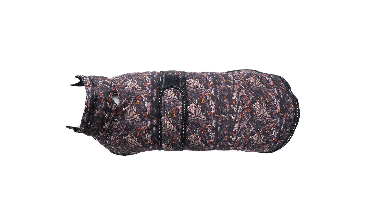 Forest Camo Himalaya Dog Coat with 200 GSM Padding - Printed