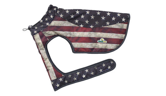 US Flag Himalaya Dog Coat with 200 GSM Padding - Printed