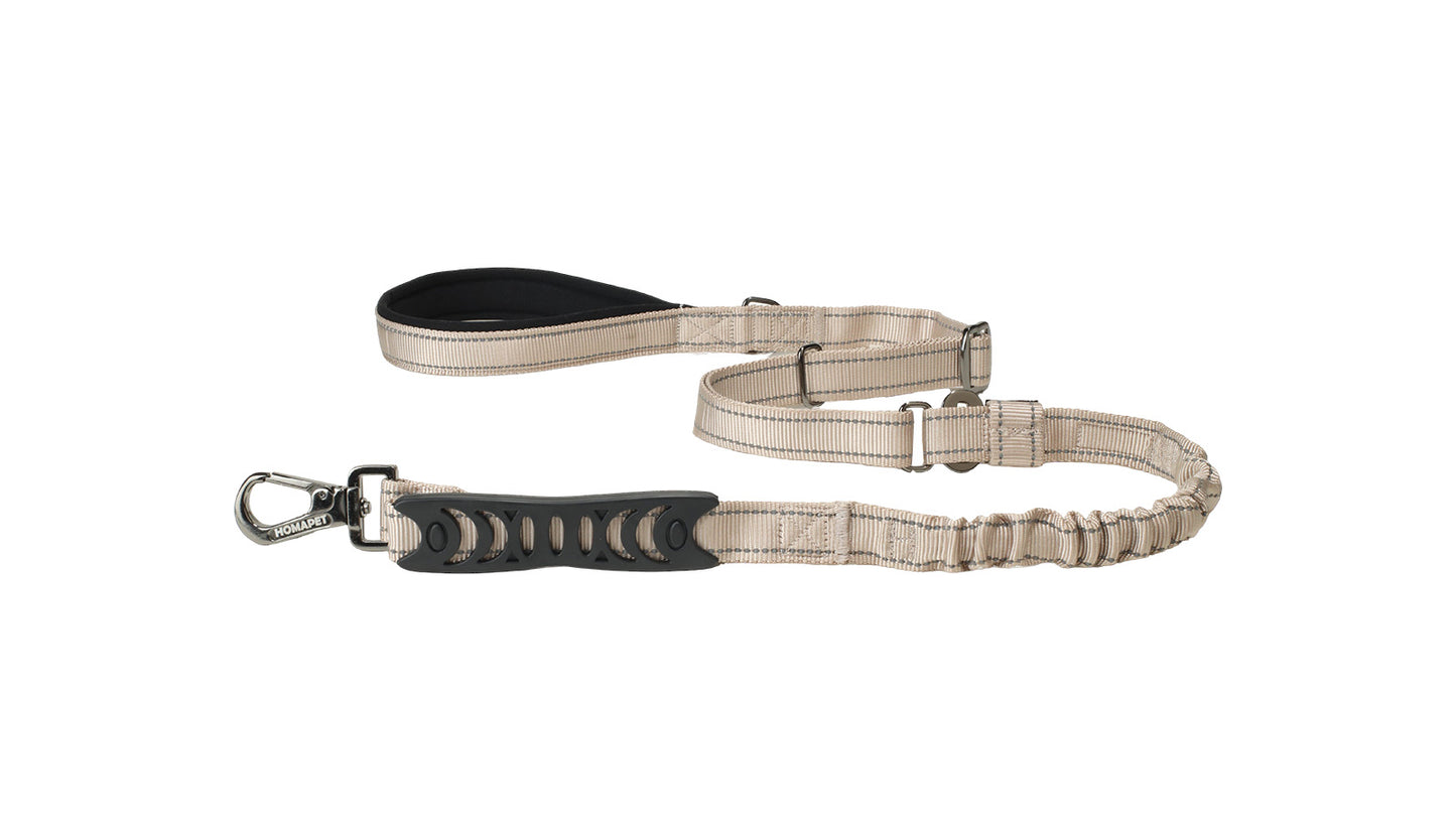 Ivory Nylon Adjustable Bungee Dog Leash