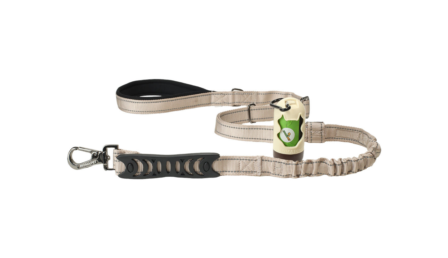 Ivory Nylon Adjustable Bungee Dog Leash