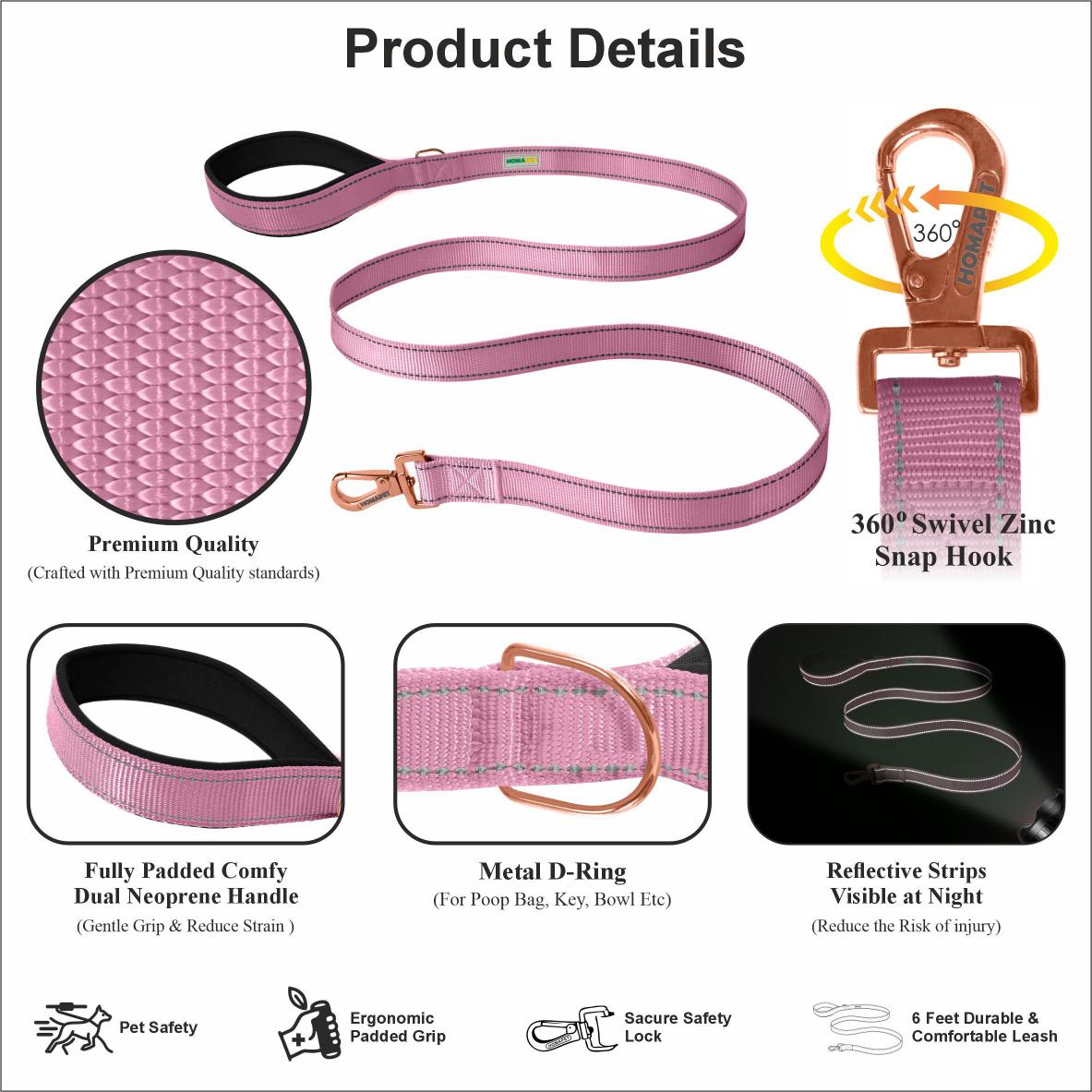 Lilac Sachet Nylon Dog Leash