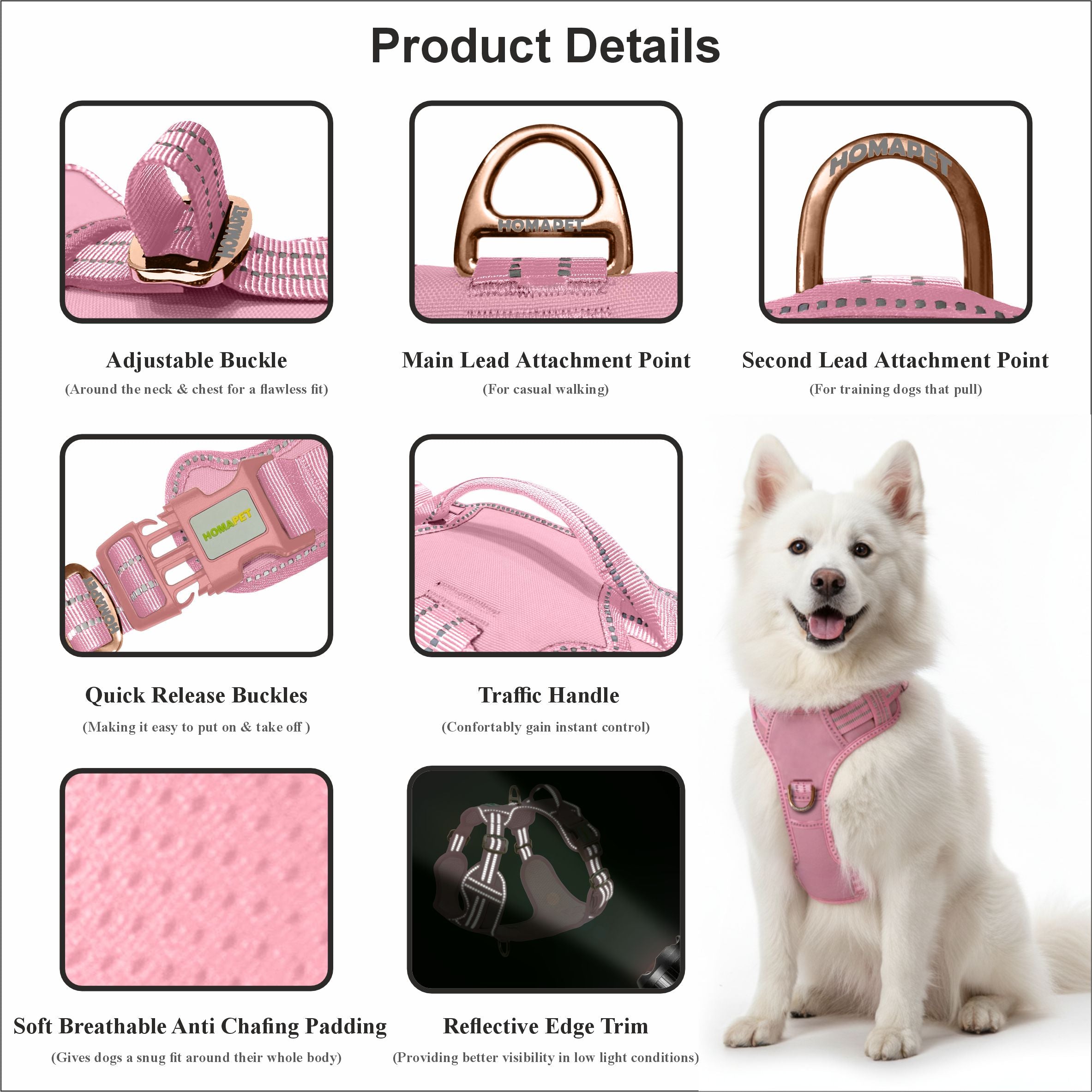 Lilac Sachet No Pull Dog Harness