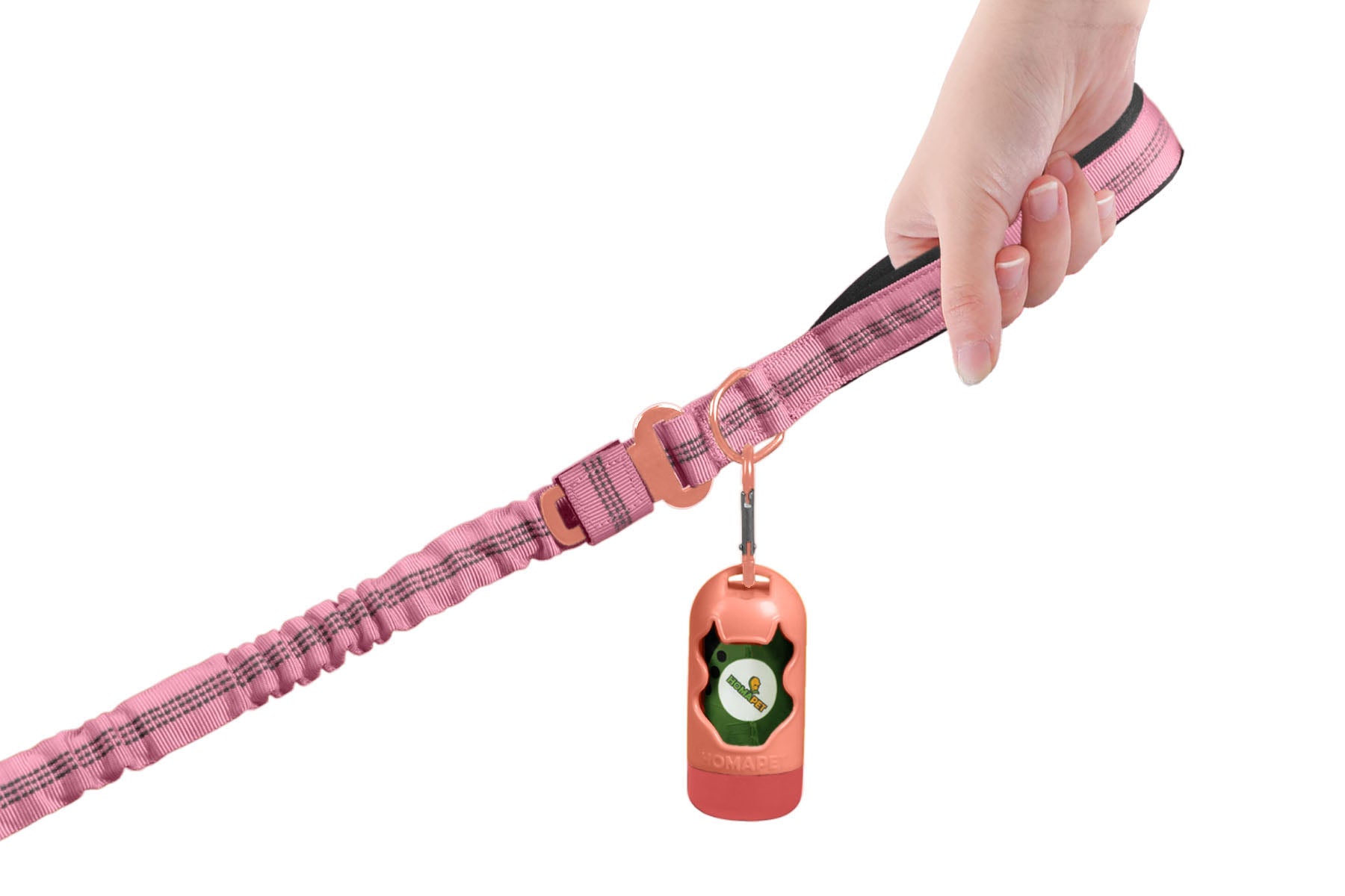 Lilac Sachet Nylon Full Bungee Dog Leash