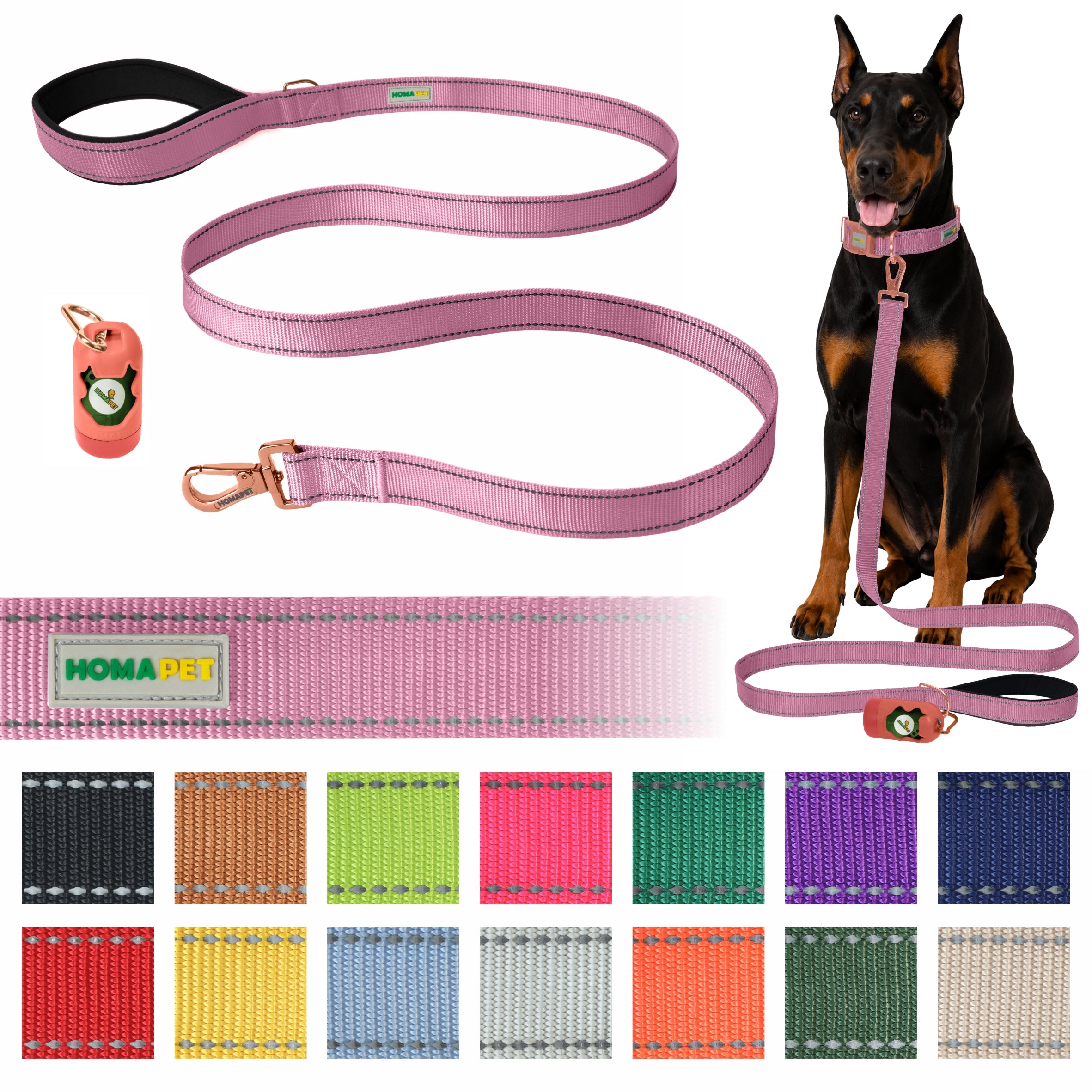 Lilac Sachet Nylon Dog Leash