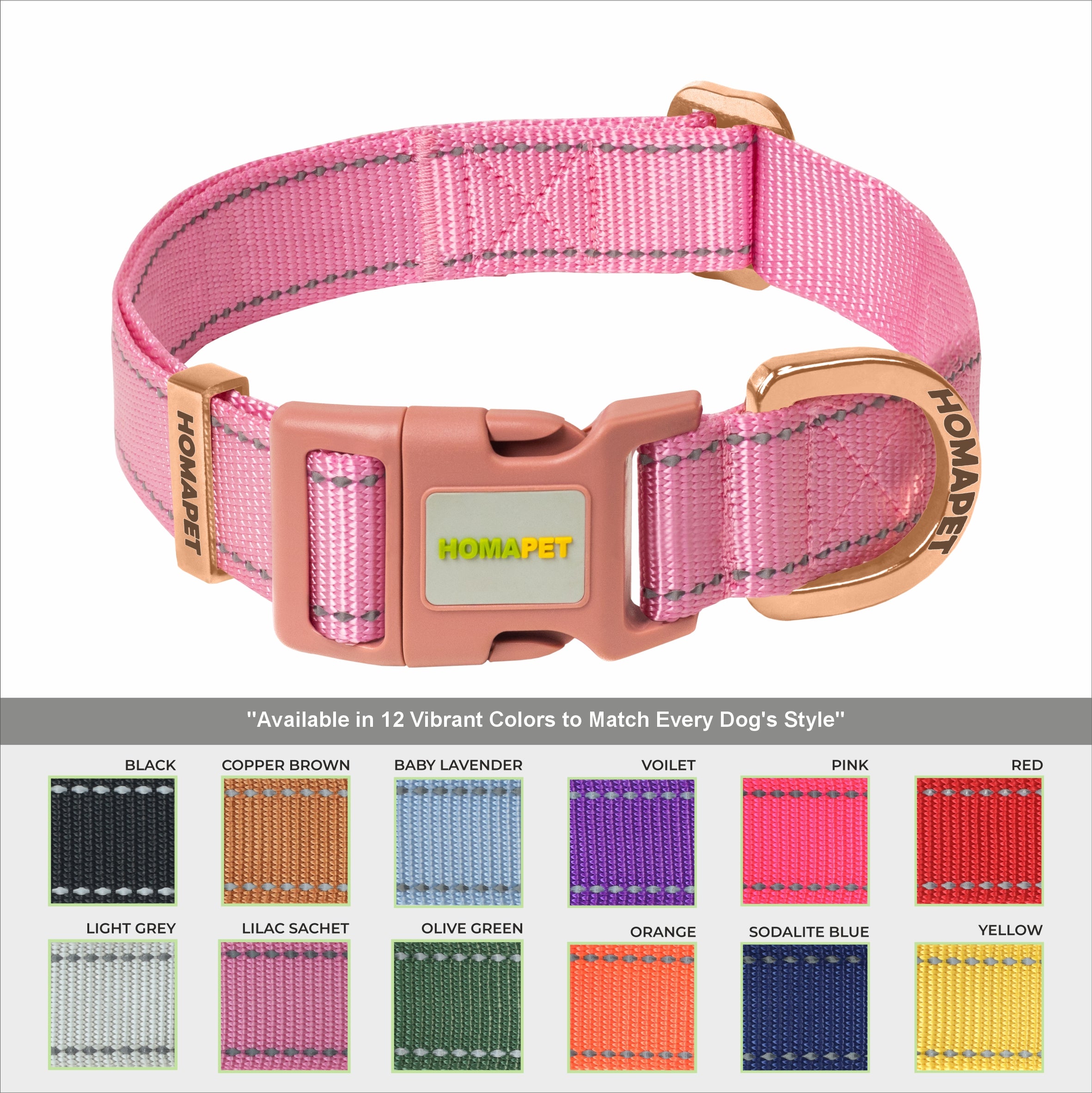 Lilac Sachet Nylon Dog Collar