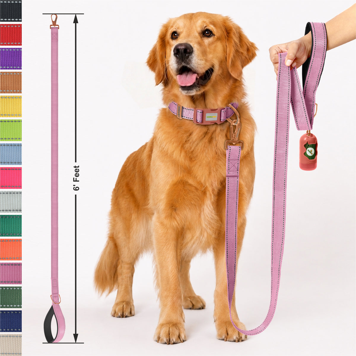 Lilac Sachet Nylon Dog Leash