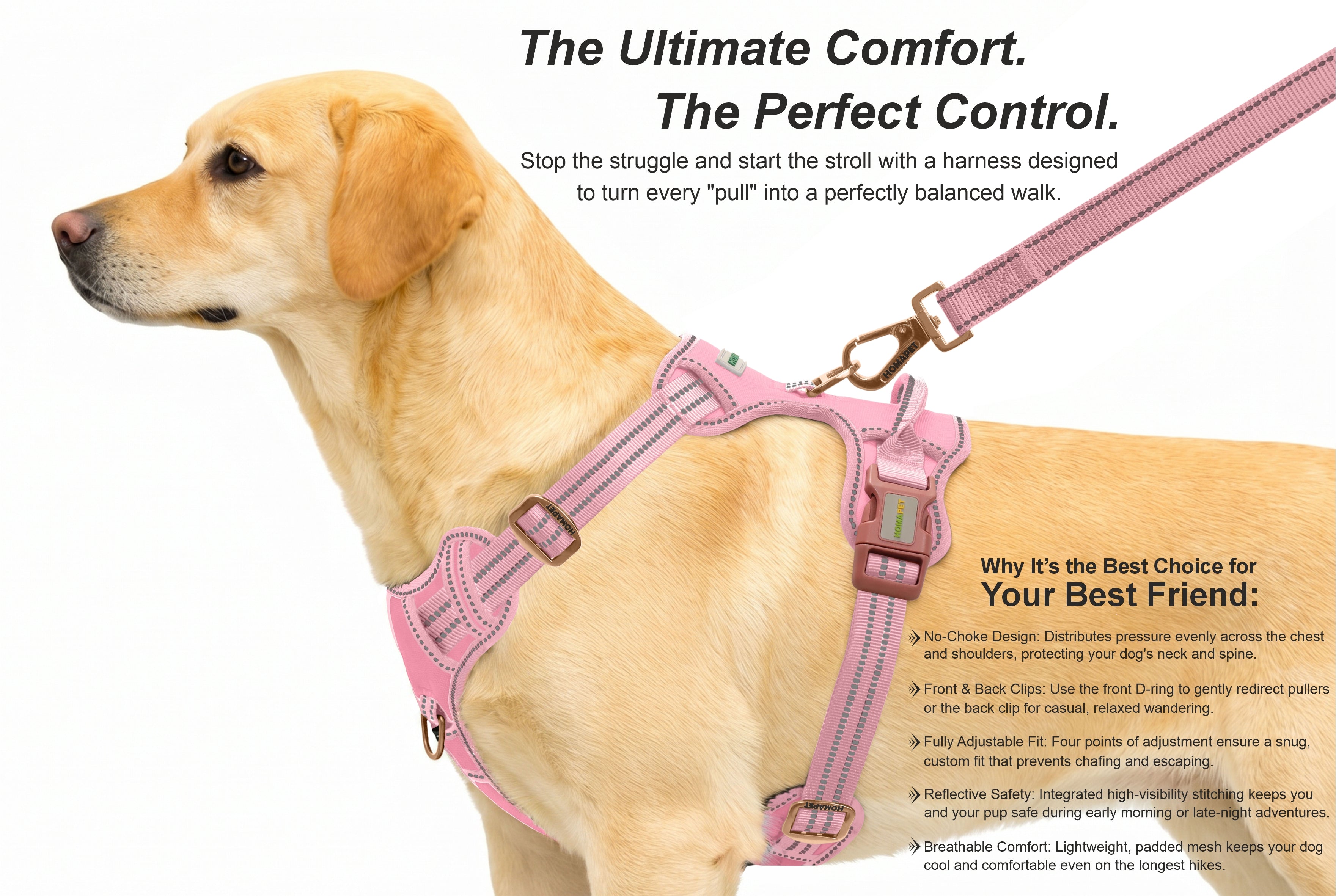Lilac Sachet No Pull Dog Harness