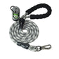 Light Grey - Black Braided Polyester Reflective Dog Rope