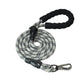 Light Grey - Black Braided Polyester Reflective Dog Rope