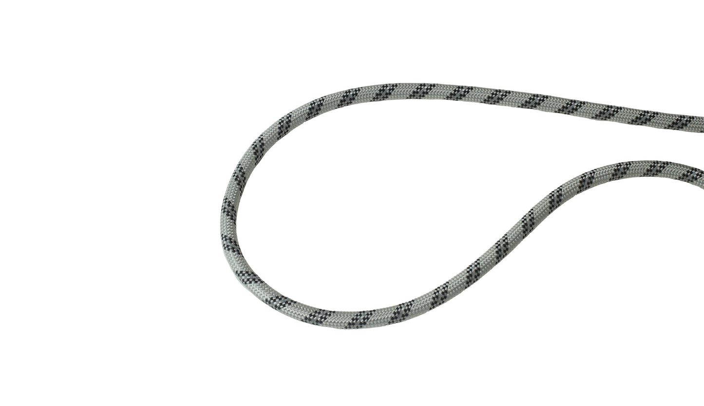 Light Grey - Black Braided Polyester Reflective Dog Rope