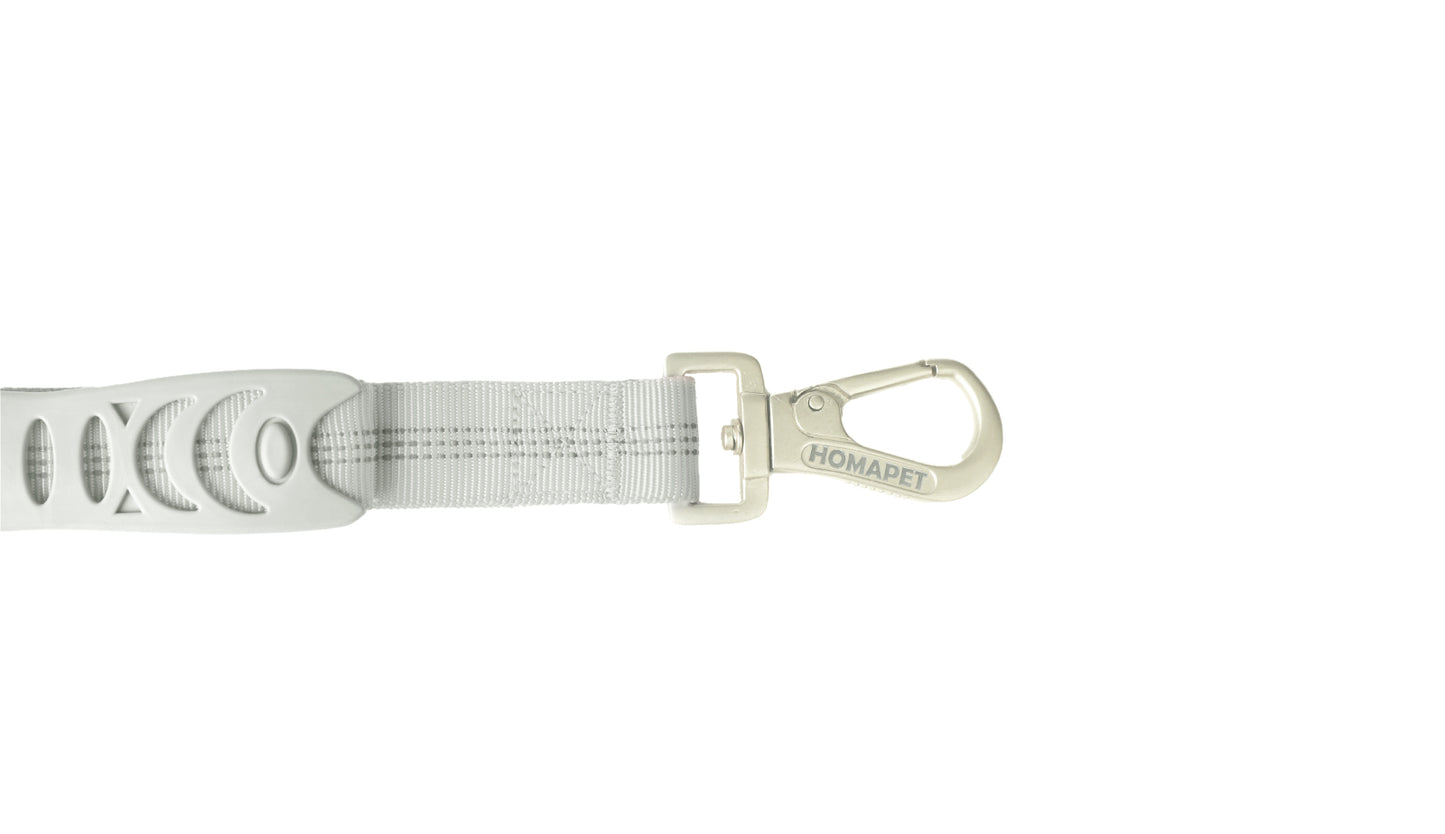 Light Grey Nylon Full Bungee Dog Leash