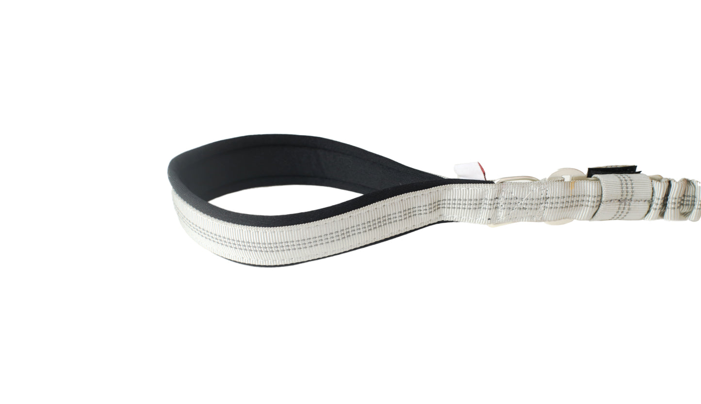 Light Grey Nylon Full Bungee Dog Leash